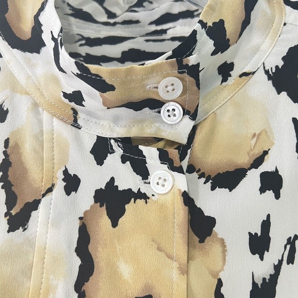 Equipment Femme Dress Medium 100% Silk Leopard print Shirt Dress Lined - Picture 3 of 16